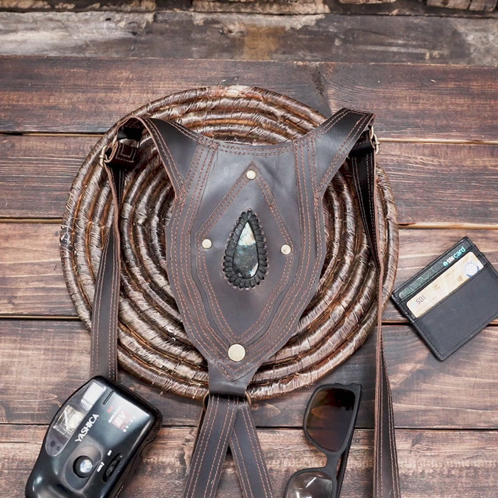 Buy Handmade Leather Holster Belt With Dual Utility Pouches, Steampunk Festival Leather Harness Belt GEMSTONE 