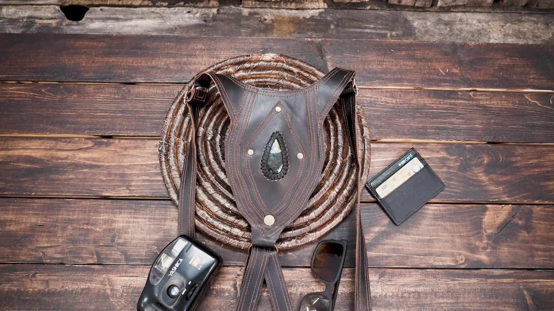 Buy Handmade Leather Holster Belt With Dual Utility Pouches, Steampunk Festival Leather Harness Belt GEMSTONE 