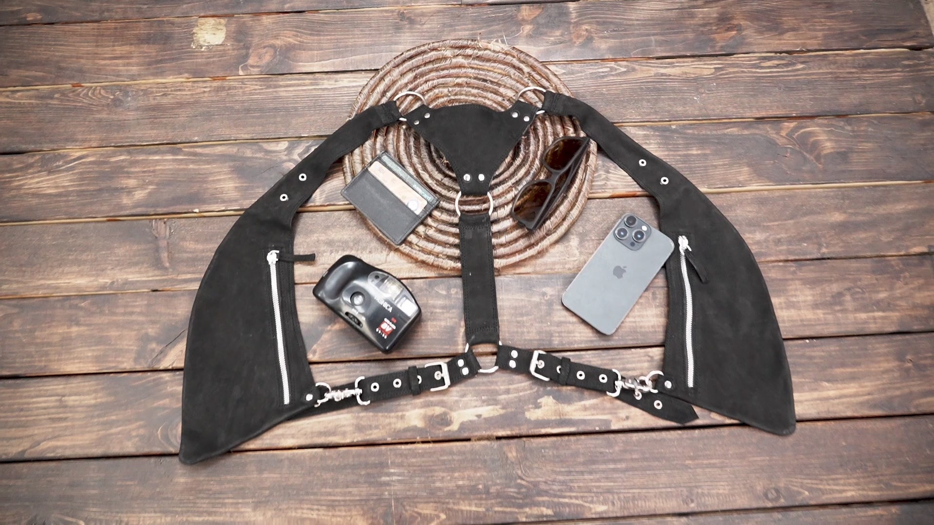 Black Leather Shoulder Holster Belt Handmade (LT-NS-HLS-6030)