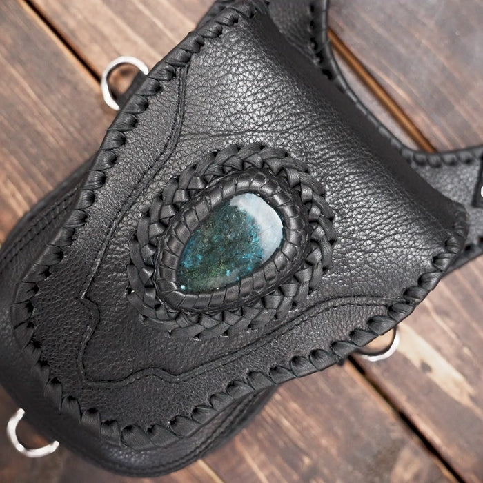 Buy Handmade Leather Holster Belt With Dual Utility Pouches 