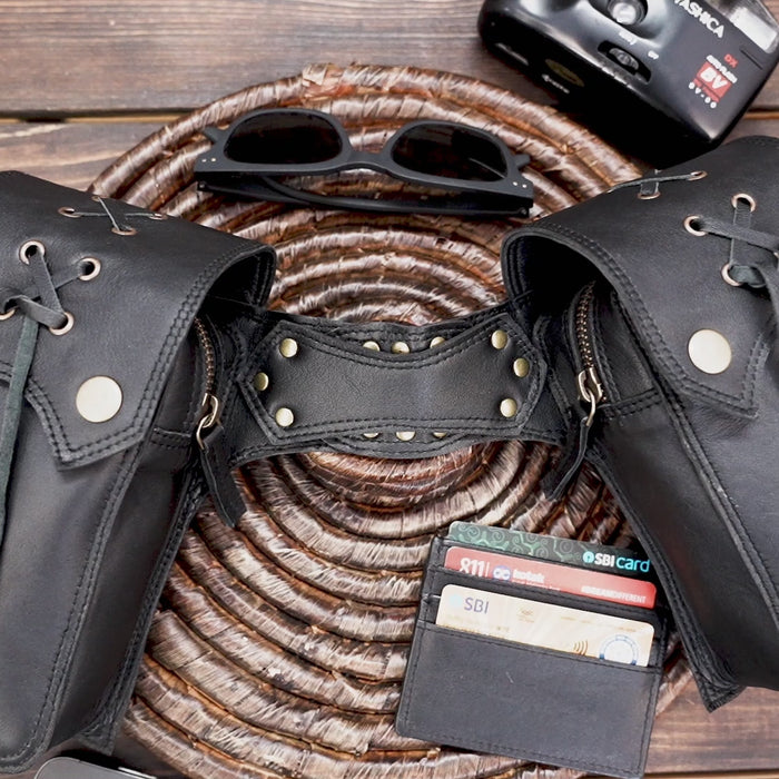 Stylish leather waist belt for travel, hiking, and fashion