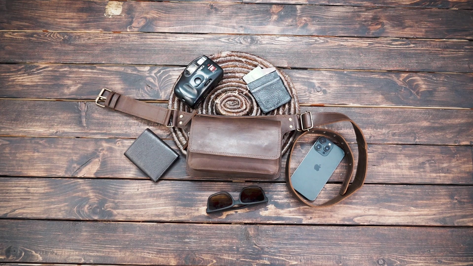 Buy Handmade Leather Belt Bag: Gemstone Fanny Pack, Boho Festival Style Online in USA