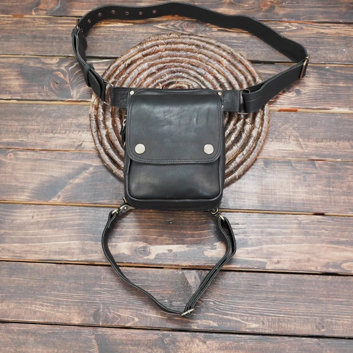 Genuine Leather Thigh Holster Belt – Gothic, Steampunk & Cosplay Waist Bag