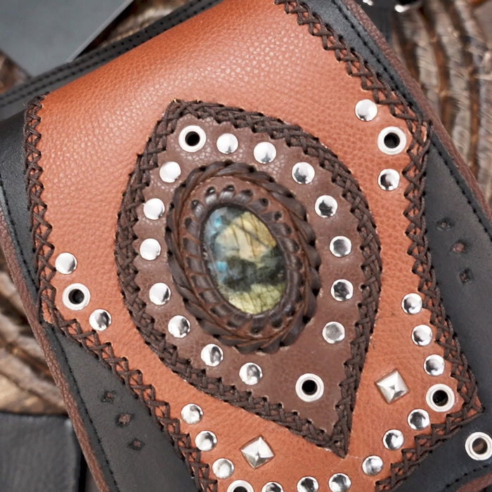 rivet detailing is ideal for festival, cosplay, gothic, tribal, and steampunk buyers.