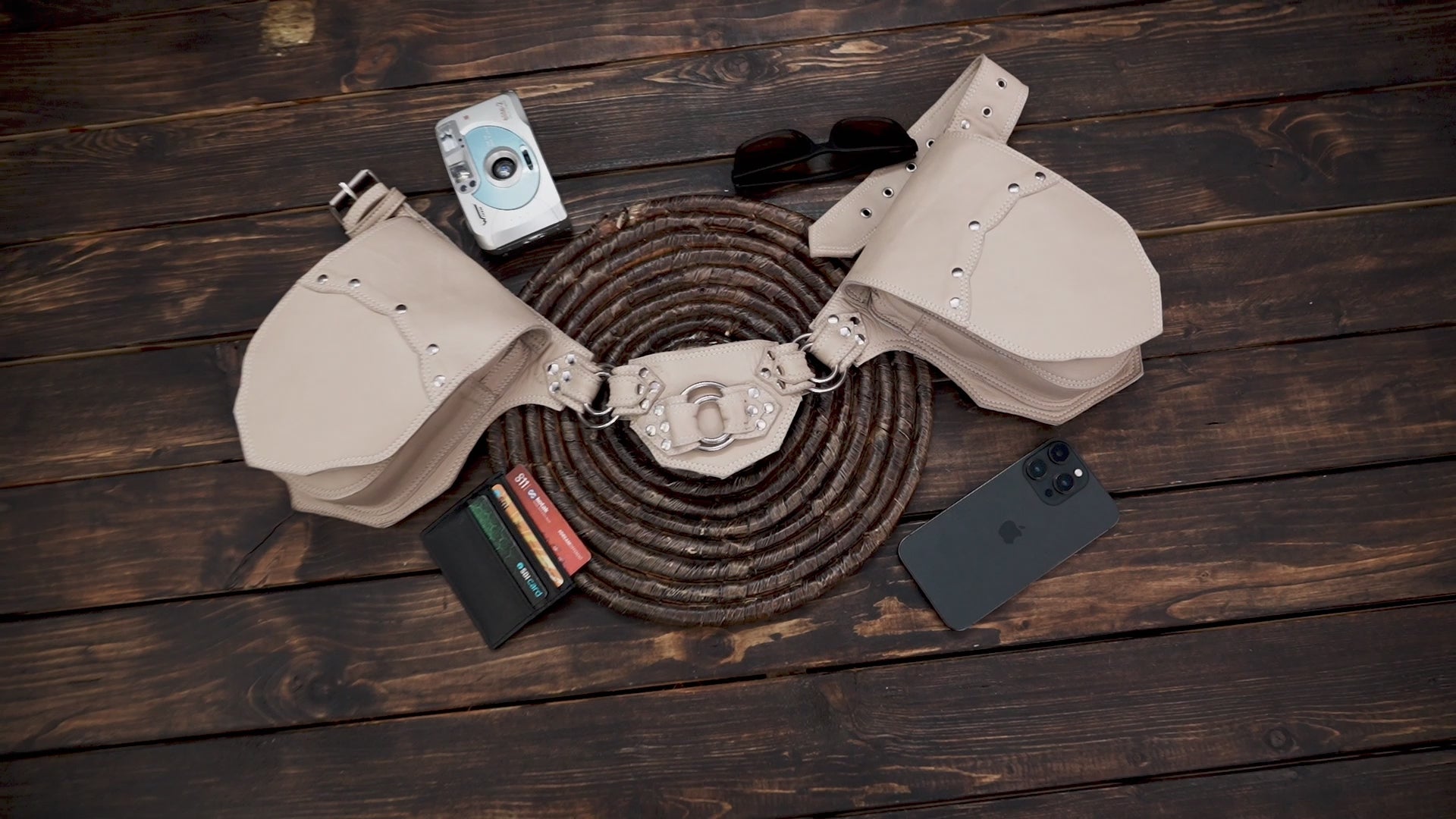 Buy Handmade Leather Waist Thigh Belt || With Nickle Silver with off white creativity 